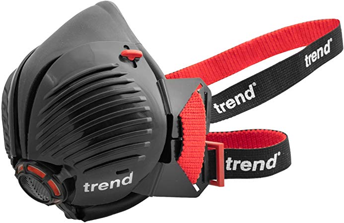 Trend AIR Stealth Half Mask APF10 with replaceable and reusable filters included N100 Safety Respirator Protects against airborne particles, mist, plaster and silica dust (Small/Medium Size)