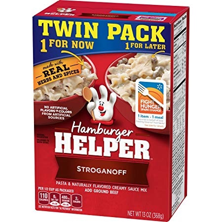 Betty Crocker Dry Meals Hamburger Helper Stroganoff Pasta and Creamy Sauce Mix, 13 Ounce