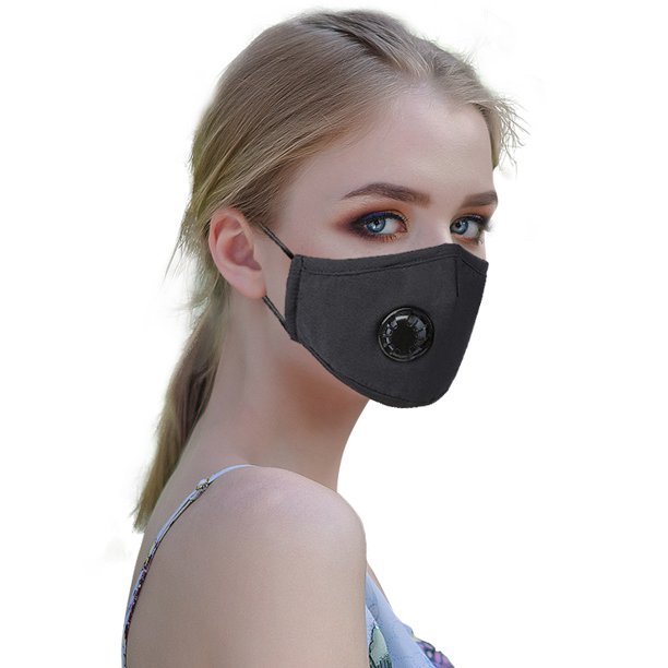 Cycling Face Mask Breathable Washable Reusable Black (one size)