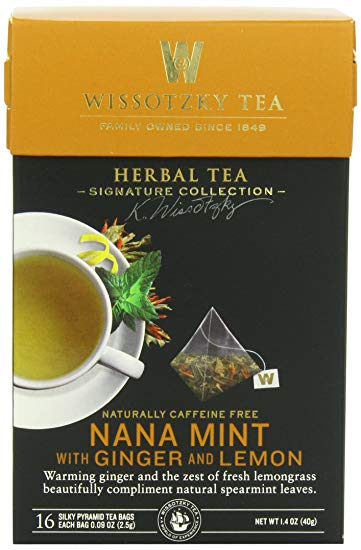 Wissotzky Tea Signature Collection Nana Mint with Ginger and Lemon Tea, 1.4 Ounce (16 Count)