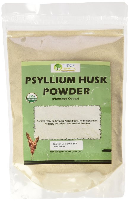 Indus Organics Psyllium Husk Powder 16 Oz ,99% Purity, Premium Grade, High Purity, Freshly Packed