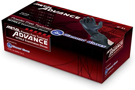 Diamond Gloves Advance Soft Nitrile Industrial Examination Grade Powder Free Gloves 5 mil Black, (Latex Free) (CE, FDA) (Maximum Protection (1000/Case, M)