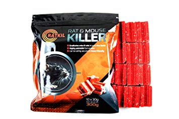 RatKil® Rat Poison 300g Rat And Mouse Killer Bait Blocks - Professional Strength Difenacoum - Fast Acting Poison For Pest Control | Weatherproof And Home Friendly!