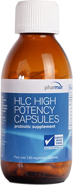 Pharmax - HLC High Potency Capsules - Probiotics to Promote Gastrointestinal Health in Adults and Children - 120 Capsules