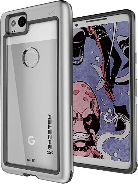 Ghostek Atomic Slim Hybrid Shockproof Case Compatible with Google Pixel 2 - Silver