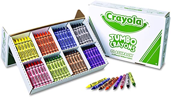 Crayola Jumbo Crayons Classpack, Toddler Crayons, 8 Colors, 200 Count