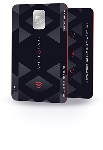 VAULTCARD - RFID Blocking & Jamming Credit & Debit Card Protection for your wallet and passport / NFC Jamming card, protects several cards at the same time (VAULTCARD)