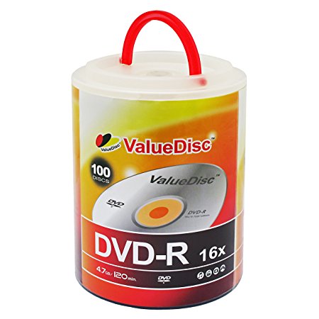 Value Disc DVD-R 16X 4.7GB 100PK Spindle with Handle