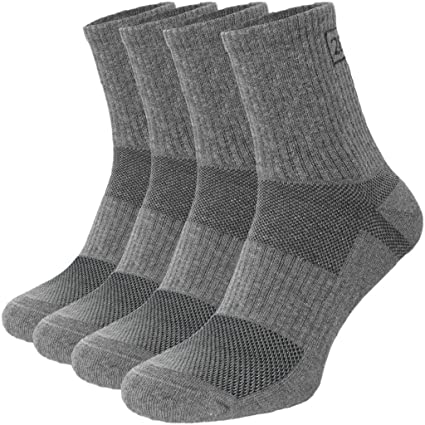 281Z Military Cotton Micro Crew Boot Socks - Cushioned Sole - Moisture Wicking - Odor Resistant (Dark Grey)