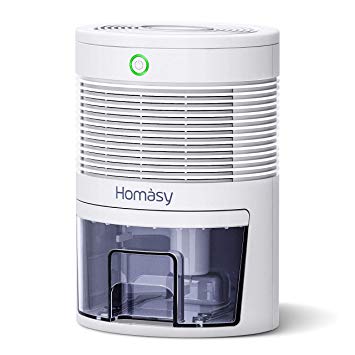 Homasy Mini Dehumidifier, 2200 Cubic Feet (220 sq ft) Compact and Portable 600ml (19 oz) Capacity Quiet Auto Off for Home, Kitchen, Bedroom, Bathroom, Basement, Caravan, Office, RV, Garage