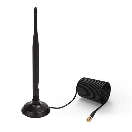 AUTO-VOX HD Wireless Camera Antenna with Magnetic Stand Base 11.5 Ft Extension Cable,66 Ft Long-Range Reception, 2.4GHz, SMA Male Connector, for Solar1/CS2/W7