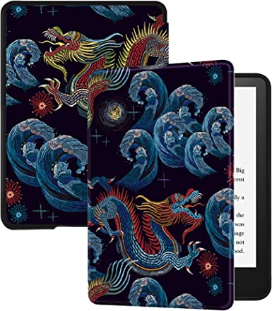 Huasiru Case for All-New Kindle Paperwhite with 6.8" Display (11th Gen-2021 Release Only - Will Not fit Prior Generation Kindle Devices) with Auto Wake/Sleep, Black Dragon