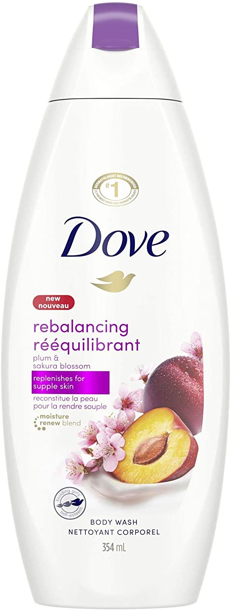 Dove Rebalance Plum & Sakura Blossom Body Wash with Skin Natural Nourishers for Instantly Soft Skin and Lasting Nourishment 354 mL