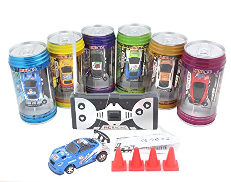 Mini Coke Can Speed Rc Radio Remote Conrtol Micro Racing Car with Led Lingts Toys Kids Gift