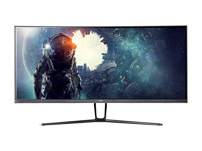 Monoprice Zero-G Curved Gaming Monitor - 35 Inch, Uwqhd, 21: 9 Ratio, 100Hz Refresh Rate, 4ms, VA, A  Grade Panel, Black