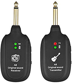 SODIAL UHF Guitar Wireless System Transmitter Receiver Built-in Rechargeable
