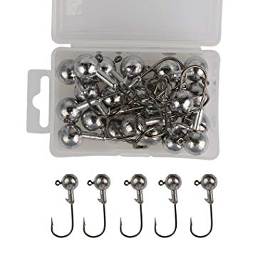 Goture Jig Hooks Set Kit with Fishing Tackle Box Fish Head Hooks