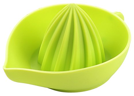 Lemon Juicer - Durable Silicone Construction - Rounded Edges for Total Comfort - Easy to Pour - Portable and Toxin Free - Dishwasher Safe - Beautiful Design! (Green) by Cherry Appliances