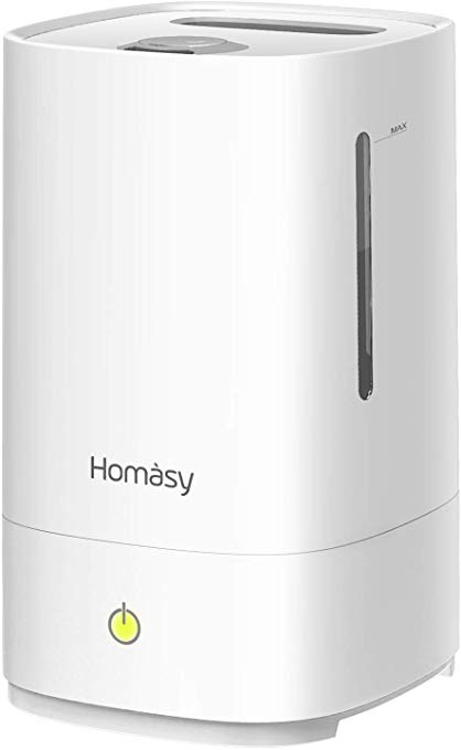 Homasy 4.5L Cool Mist Humidifiers, Essential Oil Compatible, Ultrasonic Humidifier for Large Bedroom, Fresh Air Humidifier for Baby, Ultra Quiet, Auto Shut Off, Top-Refill Design, Up To 30 Hours