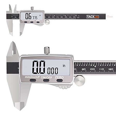 Tacklife DC02 Stainless Steel Digital Caliper 6 Inch with 2inches Wide Display Super Clear Inch/Fractions/Millimeter Conversion High Accuracy