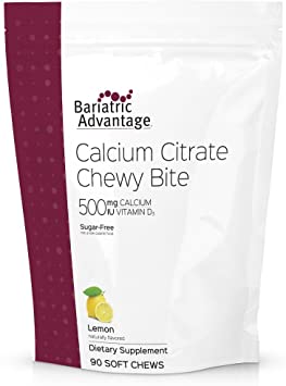 Bariatric Advantage - 500mg Calcium Citrate Chewy Bites - Lemon, 90 Count