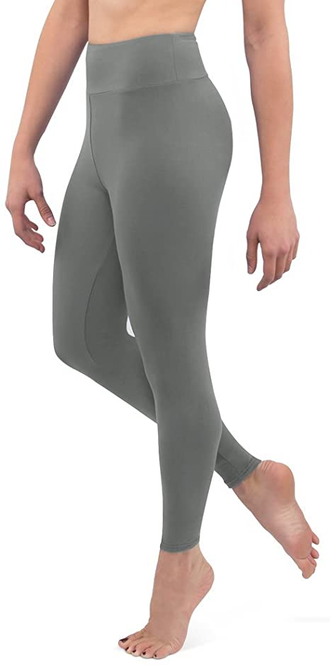 Posh by Anna Ultra Soft Double Brushed Women's Leggings with Premium Yoga Waistband - Slimming, High Waist - Solid Opaque
