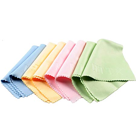 HTTX Microfiber Cleaning Cloths - For All LCD Screens, Tablets, Lenses, and Other Delicate Surfaces (8-Pack, 6x7")