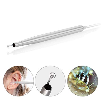 Supereyes Digital Otoscope Endoscope Microscope Ear Pick - 2019 Stainless Curette Earwax Removal Kit - Ear Scope Ear Inspection Camera - with LED Lights for Mac & Windows