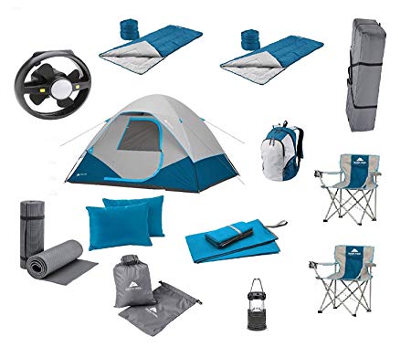 good! Camping Equipment Family Cabin Tent Sleeping Bag Chairs Hiking Gear included