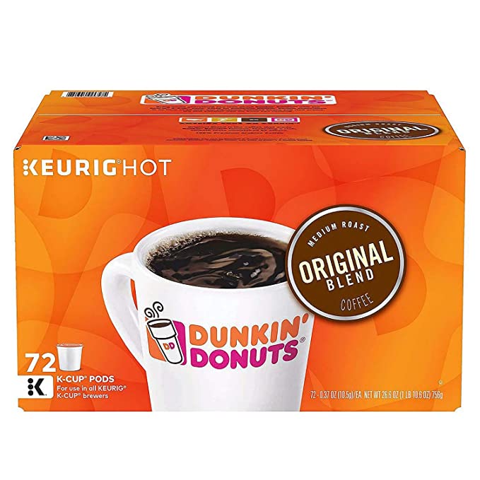 Dunkin Donuts Keurig Single-Serve K-Cup Pods - Medium Roast Single Serve 72 Count (72 K-Cups)