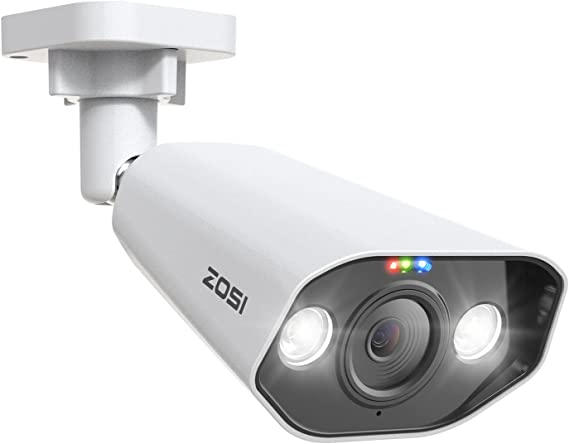 ZOSI ZG1828D 4K PoE IP Camera 8MP Outdoor Security Camera with 2-Way Talk,Color Night Vision,Smart Light&Sound Alerts,IP66 Waterproof, Only Work 4K PoE NVR