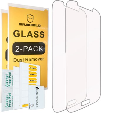[2-PACK]-Mr Shield For Samsung Galaxy S4 [Tempered Glass] Screen Protector with Lifetime Replacement Warranty