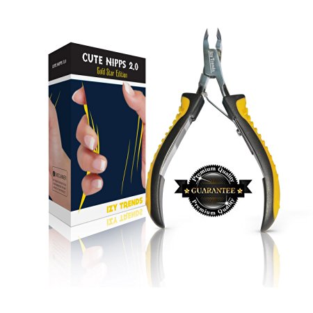 Cuticle Nipper - Maximum Comfort Grips - Half Jaw - Izy Trends Cute Nipps 2.0 - Top Quality Stainless Steel Cuticle Nippers