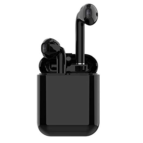 Wireless Earbuds Jecoo Latest 5.0 Bluetooth Headphones Stereo wireless Earphones Sweatproof Sport Headsets with Charging Case Built-in Microphone for Apple Airpods Black