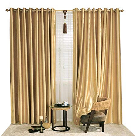 KoTing Gold Blackout Curtains Gorgeous Extra Wide Drapes for Bedroom 72W 84L