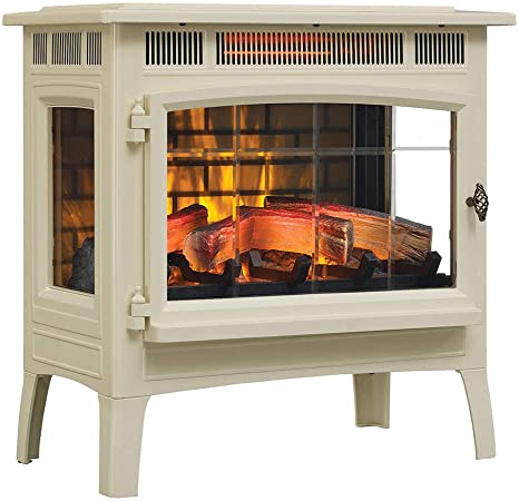 Duraflame 3D Infrared Electric Fireplace Stove with Remote Control - Portable Indoor Space Heater - DFI-5010 (Cream)