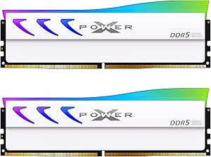 Silicon Power Storm DDR5 64GB (2x32GB) RGB 6400MT/s (PC5-51200) 288-pin CL32 1.4V UDIMM Desktop RAM Computer Memory w/Heatsink White SP064GXLWU64AFDL