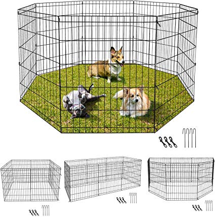 ZENY Puppy Pet Playpen 8 Panel Indoor Outdoor Metal Portable Folding Animal Exercise Dog Fence