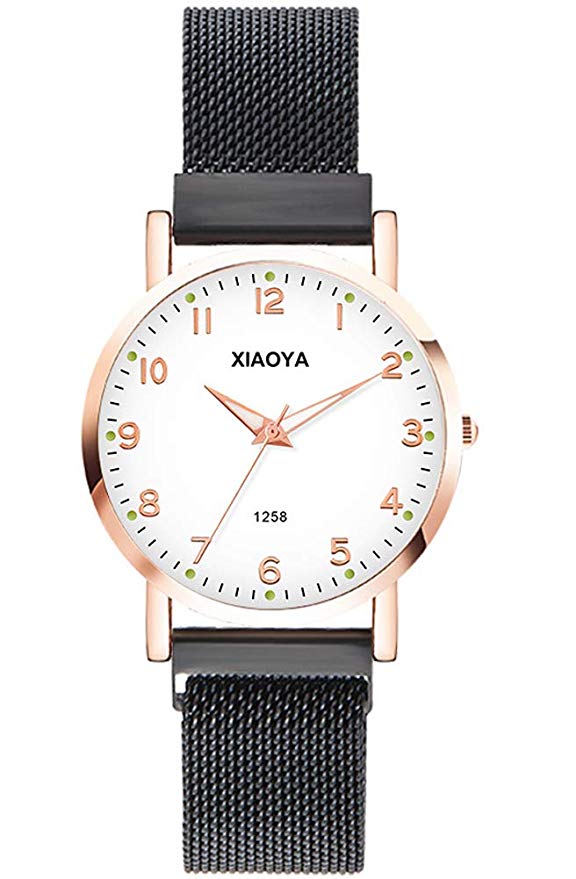 Dyshuai Women's Quartz Easy Reader Arabic Numberals Magnetic Watch Wrist Watch for Women