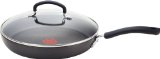 T-fal E91897 Ultimate Hard Anodized Nonstick Thermo-Spot Heat Indicator Deep Saute Pan Fry Pan with Glass Lid Cookware 10-Inch Gray