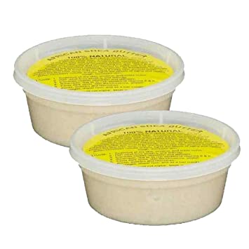 REAL African Shea Butter Pure Raw Unrefined From Ghana"IVORY" 8oz. CONTAINER (2 Pack)