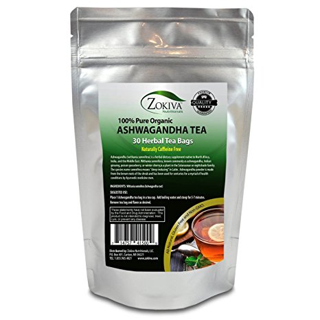 Ashwagandha Tea Organic (30 Bags) Premium Quality 100% Pure Root -Withania Somnifera