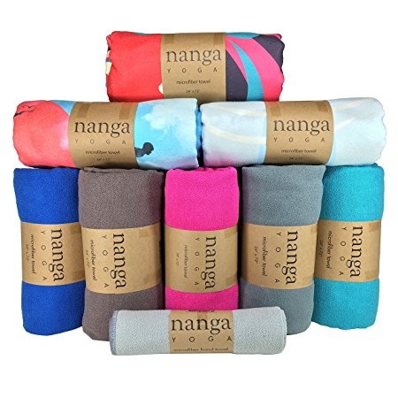 Hot Yoga Towel – Beautiful, Non Slip, Skidless, Ultra Absorbent, Lightweight, Microfiber Towel Sized for Yoga Mats