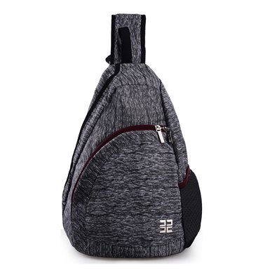 Douguyan Fashion Nylon Unbalance Sling Backpack Chest Bag Shoulder Backpack Grey