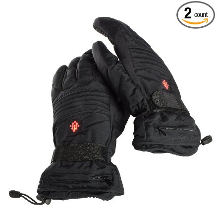 Ivation Heated Warm Gloves, Electric Rechargeable Fleece lined, 3 Temperature Control Levels, Includes (2) 4500mah, 3.7V Li-Ion Batteries for Quick & Even Heating, Works up to 8 hours