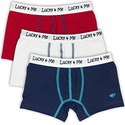 Lucky & Me Liam Boys Boxer Briefs Underwear, 3 Pack, Tagless, Soft Cotton