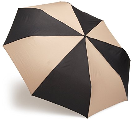 Totes Umbrella Auto Golf Size -- 55" Extra Large Coverage, Push Button Automatic Open with Carry Bag (Tan/Black)