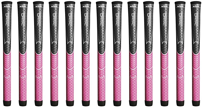 Winn Dri-Tac Undersize Gray/Pink 13 Piece Golf Grip Bundle (