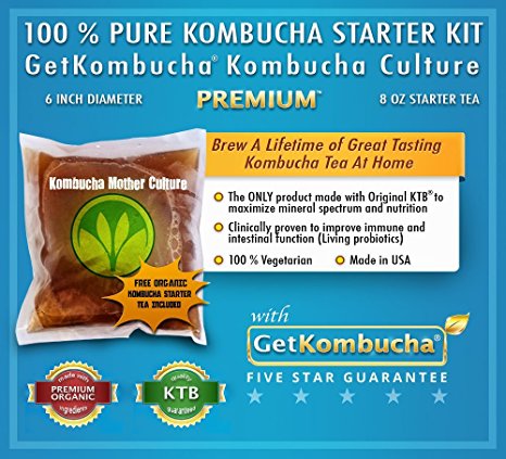 getkombucha, KOMBUCHA STARTER KIT, Make Raw Organic Kombucha Tea Starter Kit ...