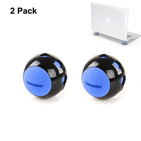 2 Pack Oimaster Silicone Heat Reduction Stand Balls Cooling Balls Laptop Legs Support Cooler Stand Ball for All MackBook Laptop Notebook (Blue)
